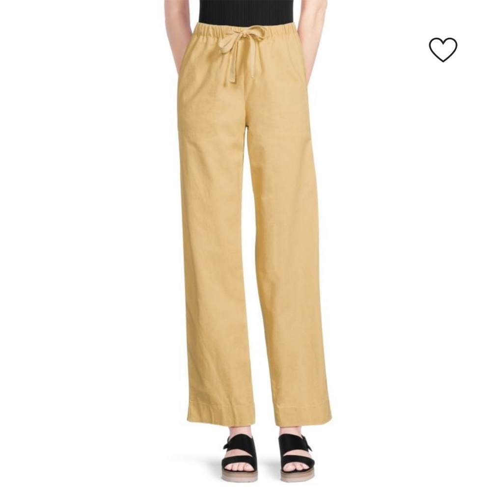 Vince Tie-Front Pull-On Pant in Light Brass